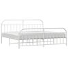 vidaXL Bedframe met hoofd- en voeteneinde metaal wit 193x203 cm