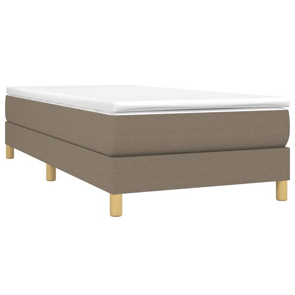 vidaXL Boxspring met matras stof taupe 90x190 cm