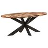 vidaXL Eettafel ovaal 200x100x75 cm acaciahout met acacia afwerking