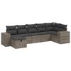 vidaXL 7-delige Loungeset met kussens poly rattan grijs