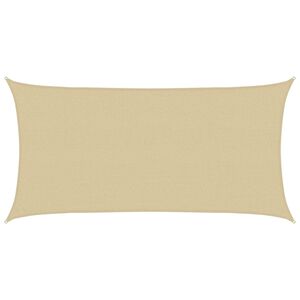 vidaXL Zonneschaduwzeil Rechthoekig 2 x 6 m HDPE Beige