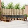 vidaXL Buiten bankenset met kussen 10 pcs Natuurlijk en Antraciet