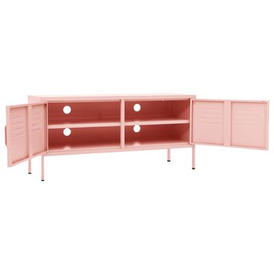 vidaXL Tv-meubel 105x35x50 cm staal roze
