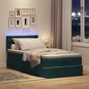 vidaXL Bed poef met matras en LED's 90x200 cm fluweel donkergroen