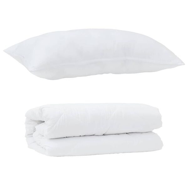 vidaXL Dekbed Set met kussen 2 pcs Wit Microfibre