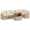 vidaXL 7-delige Loungeset met kussens poly rattan beige