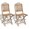 vidaXL Opklapbare stoelen van bamboe (2 stuks)