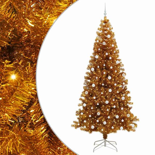 vidaXL Kerstboom met 300 LED met standaard Goud 240 cm PET