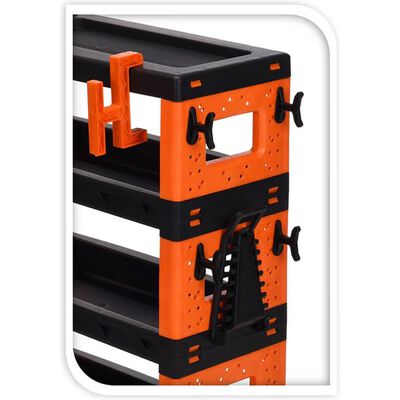 FX-Tools Gereedschapswagen 4-laags zwart en oranje