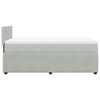 vidaXL Boxspring met matras fluweel lichtgrijs 90x200 cm