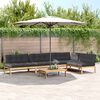 vidaXL 5-delige Loungeset pallet met kussens massief acaciahout