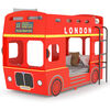 vidaXL Stapelbed Londense bus MDF rood 90x200 cm