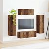 vidaXL Tv-meubelset Wandgemonteerd 3 pcs Oudhout Bewerkt hout
