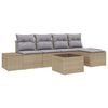 vidaXL Tuin Sofa Set 5 st Beige en Licht Grijs poly rattan