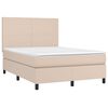 vidaXL Boxspring met matras kunstleer cappuccinokleurig 140x200 cm