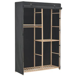 vidaXL Kledingkast 3-laags 110x40x170 cm stof grijs