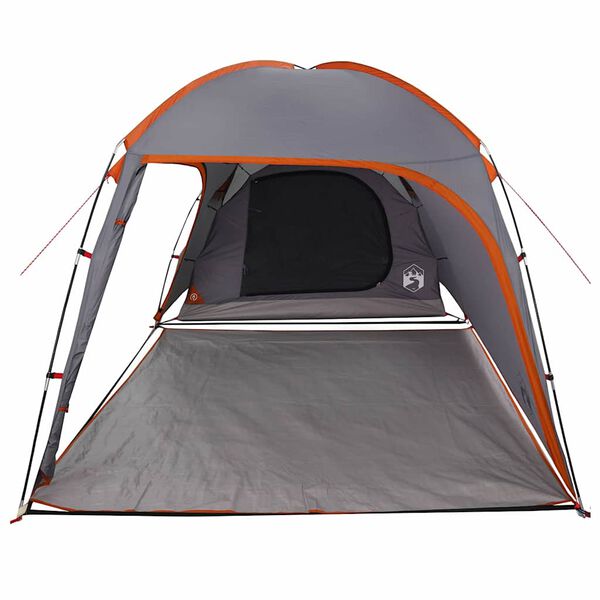 vidaXL Tent Grijs en Oranje 370 x 230 x 185 cm Polyester en glasvezel