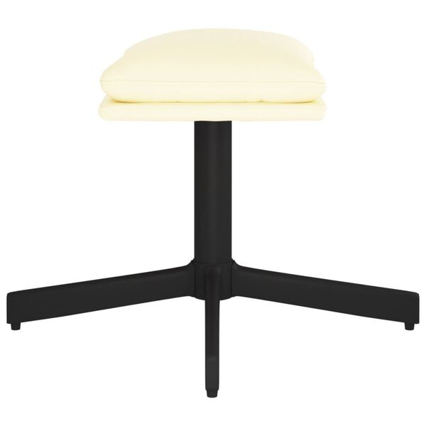 vidaXL Voetenbank 60x60x36 cm kunstleer crèmekleurig