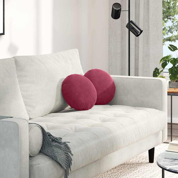 vidaXL Zitkussens 2 stuks Wijnrood &Oslash; 40 x 13 cm Fluweel