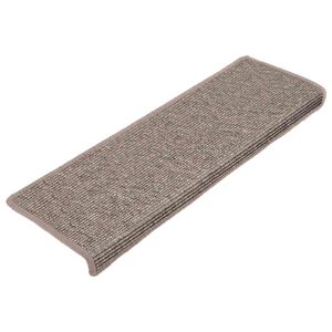 vidaXL Trapmatten 15 st 65x21x4 cm Donkerbeige Rechthoekige Rand