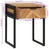 vidaXL Nachtkastje Bruin 40 x 35 x 50 cm Massief acaciahout en metaal