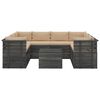 vidaXL 9-delige Loungeset met kussens pallet massief grenenhout