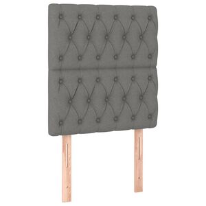 vidaXL Hoofdbord donkergrijs 80x7x118/128 cm Stof
