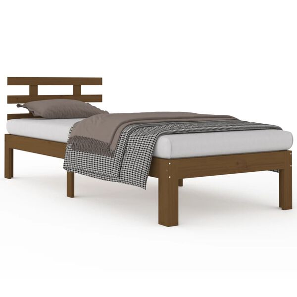 vidaXL Bedframe massief hout honingbruin 100x200 cm