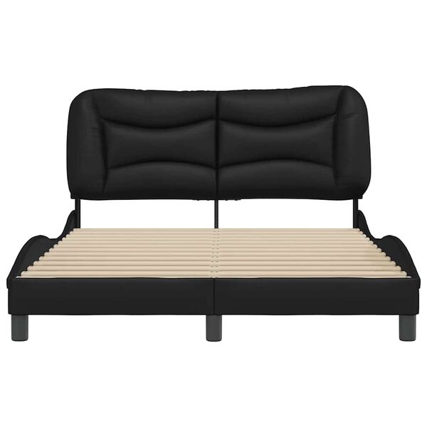 vidaXL Bedframe zonder matras "Hvar" kunstleer zwart 120x200 cm