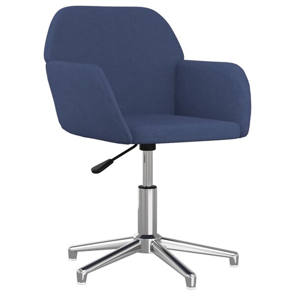vidaXL Eetkamerstoelen 2 st draaibaar stof blauw