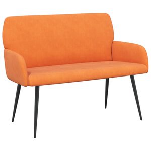 vidaXL Tweezitsbank met metalen poten 2-zits Oranje Katoen Stof