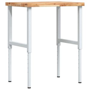 vidaXL Werkbank rechthoekig 80x60x(73-99,5) cm massief acaciahout