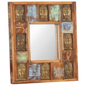 vidaXL Spiegel boeddha 50x50 cm massief gerecycled hout