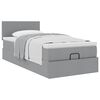 vidaXL Bed met matras 100x200 cm stof lichtgrijs