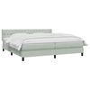 vidaXL Boxspring met matras fluweel lichtgrijs 200x220 cm