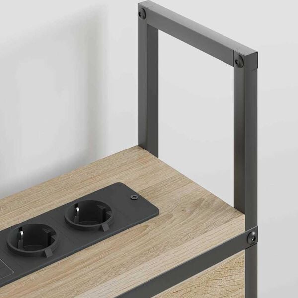 vidaXL Opberghoofdbord met Oplaadstation Sonoma eiken 143 x 15 x 98 cm