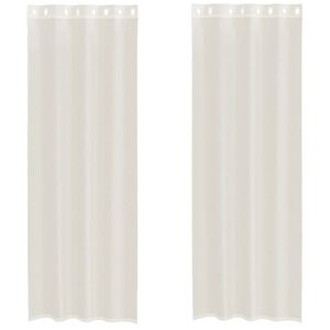 vidaXL Gordijnen Voile met doorvoertules 2 st 140x300 cm cr&egrave;me