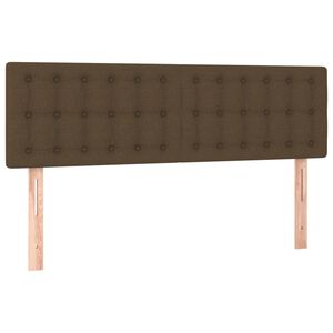 vidaXL Hoofdborden 144x5x78/88 cm stof donkerbruin