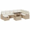vidaXL Tuin Sofa Set 9 st Beige poly rattan