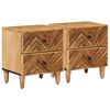 vidaXL Nachtkastje 2 pcs Bruin 40 x 33,5 x 46 cm Massief Mango Hout