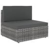 vidaXL 10-delige Loungeset poly rattan grijs