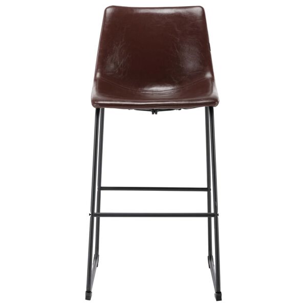 vidaXL Barkruk kunstleer glanzend bruin