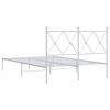 vidaXL Bedframe met hoofdbord metaal wit 120x200 cm