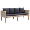vidaXL 5-delige Loungeset met kussens poly rattan beige