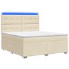 vidaXL LED Boxspring Bed met Matras Cr&egrave;mekleurig 140 x 200 cm Stof