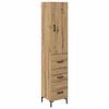 vidaXL Hoge kast Artisan Eiken 34,5 x 34 x 180 cm Bewerkt hout