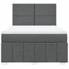 vidaXL Boxspring met matras stof donkergrijs 140x200 cm