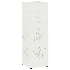 vidaXL Regen paraplu standaard Wit 15,5 x 15,5 x 49 cm Staal
