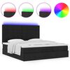 vidaXL Ottoman bed met matras en LED's 180x200cm stof zwart