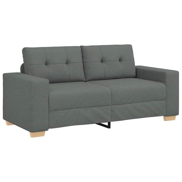 vidaXL Loveseat bank 180x77x82 cm stof donkergrijs